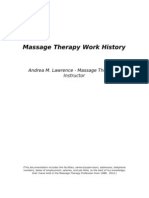 Massage Therapy Work History For Andrea Lawrence