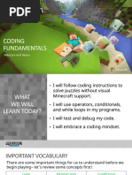 Minecraft Adventurer: Coding Basics | PDF | Computer Programming | Thought