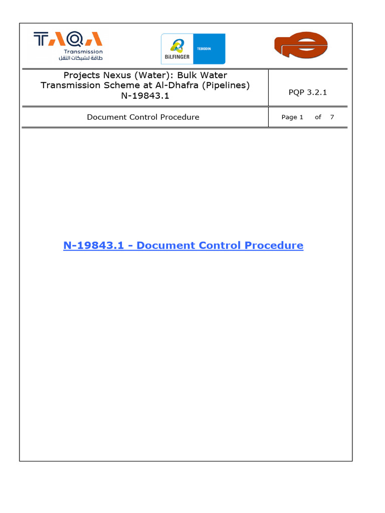 N-19843.1 - Document Control Procedure | PDF