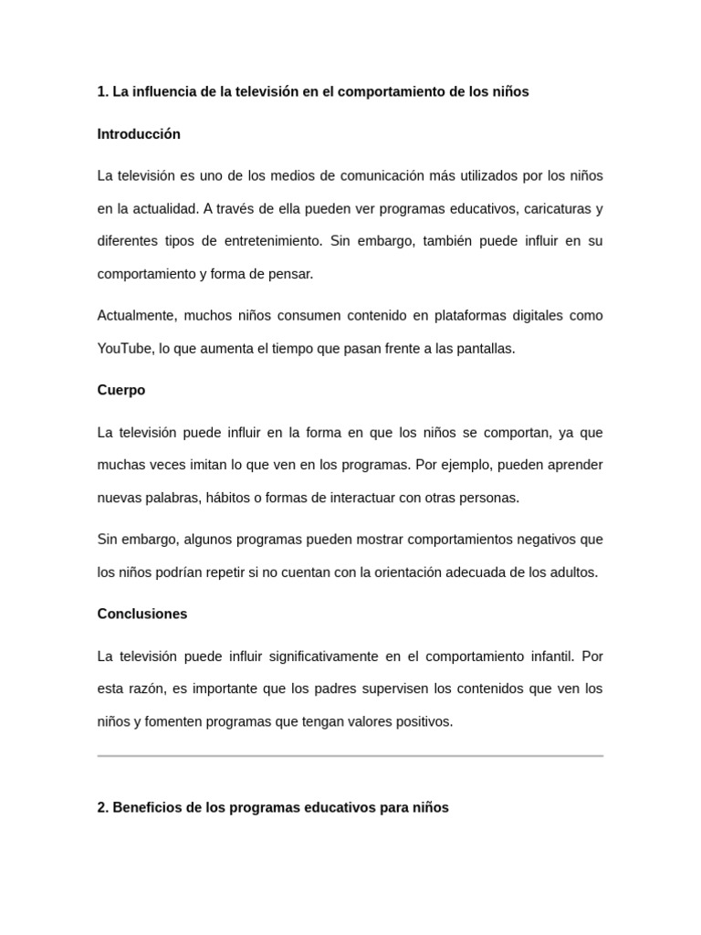 La Television y Lso Niños | PDF | Aprendizaje | Comportamiento
