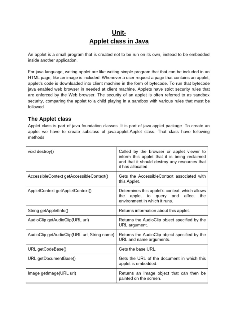 Applet | PDF | Java (Programming Language) | Software Development