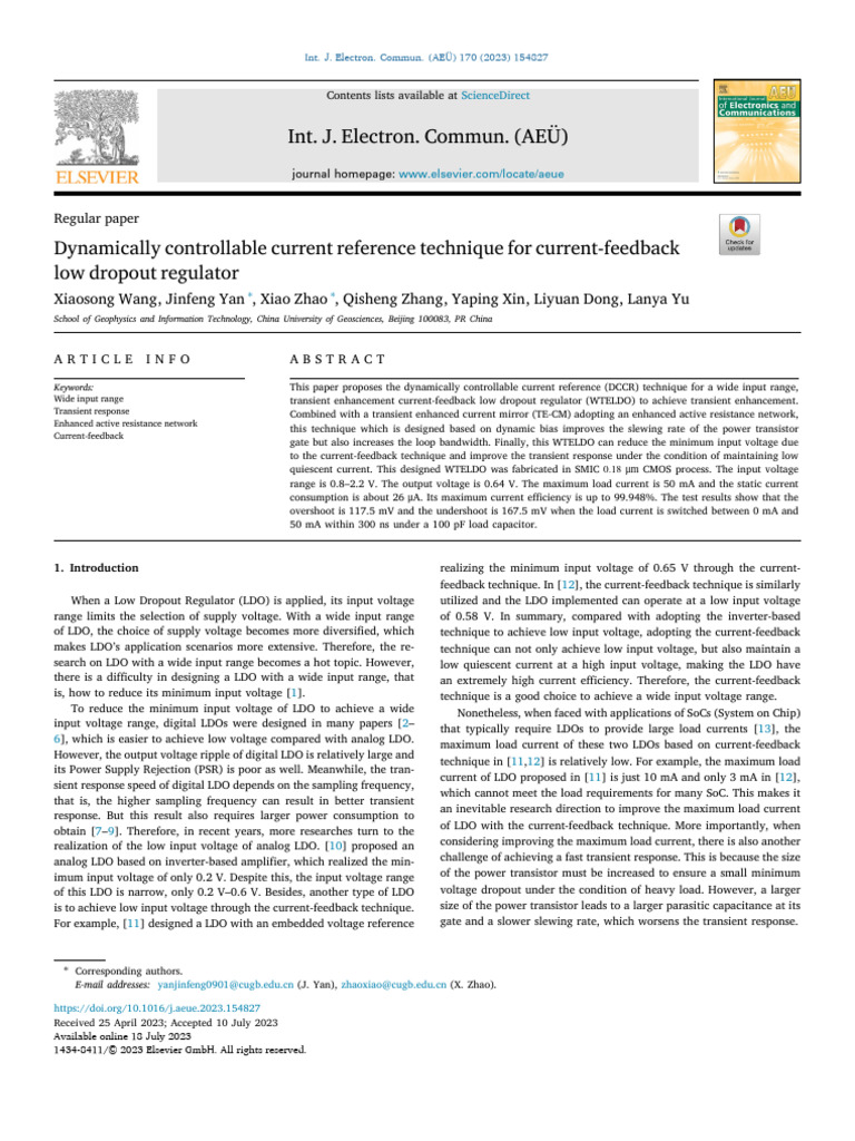 LDOR 2023 Scopus | PDF | Amplifier | Field Effect Transistor