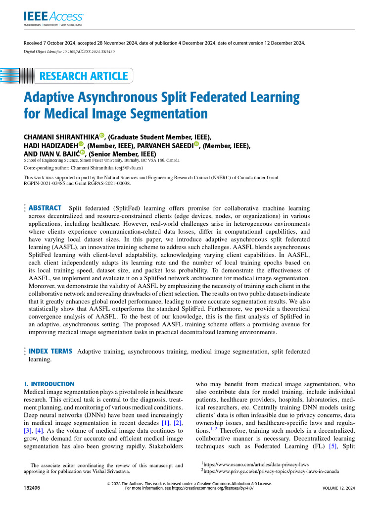 Adaptive Asynchronous Split Federated Learning For Medical Image ...