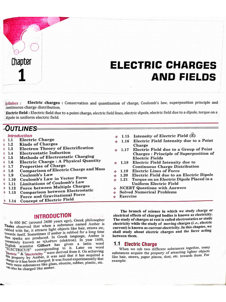 Chapter 1 Electrostatic Introduction | PDF