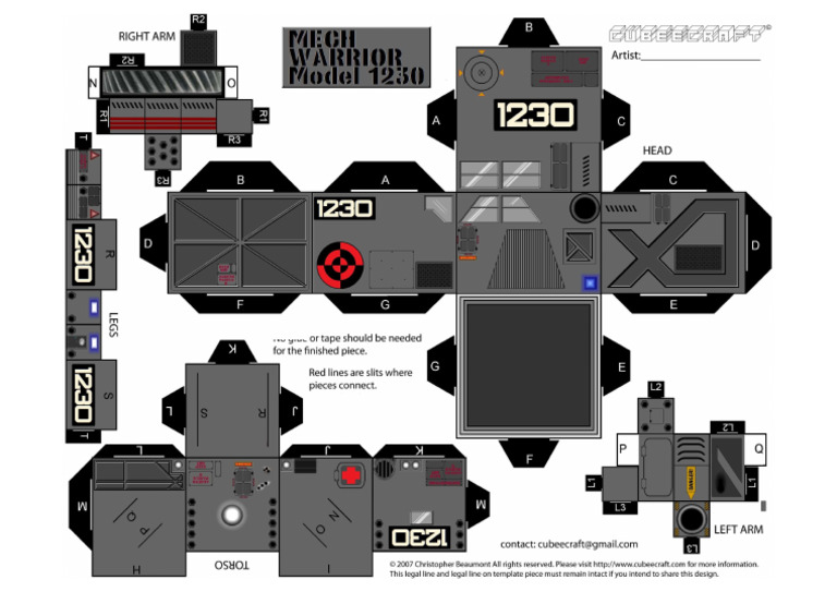 Mechwarrior Model 1230 Paper Toy Paper Craft | PDF