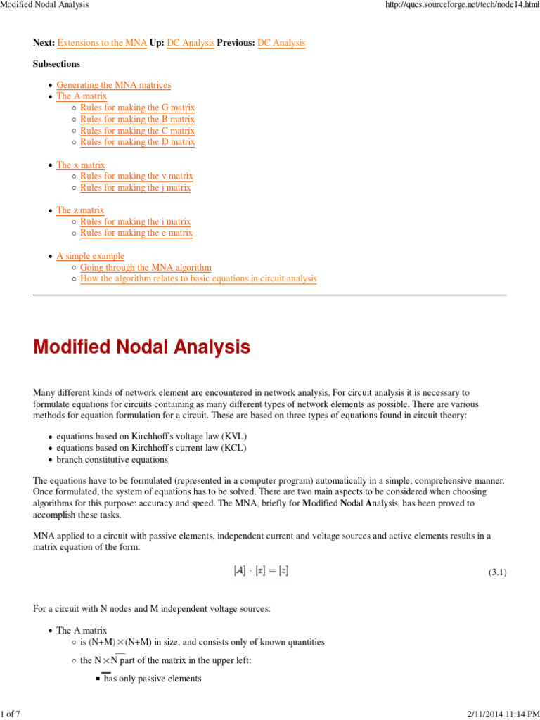 Modified Nodal Analysis | PDF | Matrix (Mathematics) | Network Analysis ...