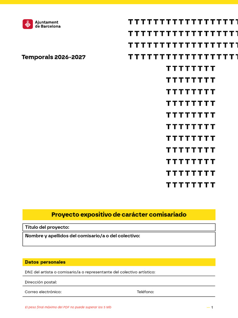 Temporals Comissariat 2026 2027 | PDF