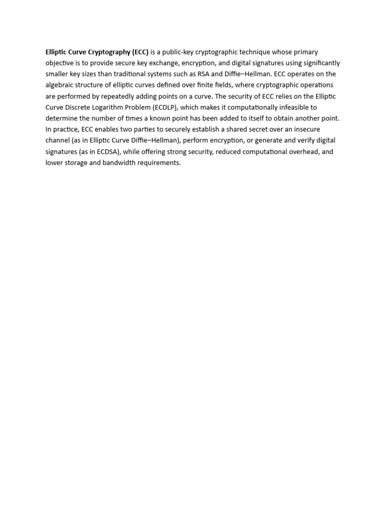 Elliptic Curve Cryptography | PDF