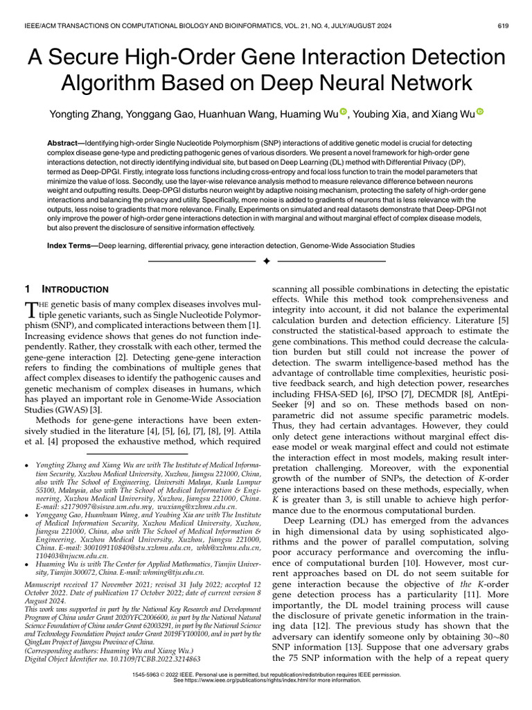 A Secure High-Order Gene Interaction Detection Algorithm Based On Deep ...