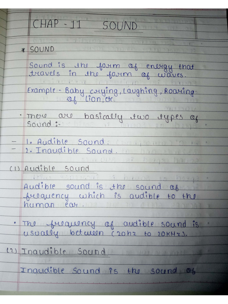 Std 9th Science Chap-11 Sound Notes | PDF