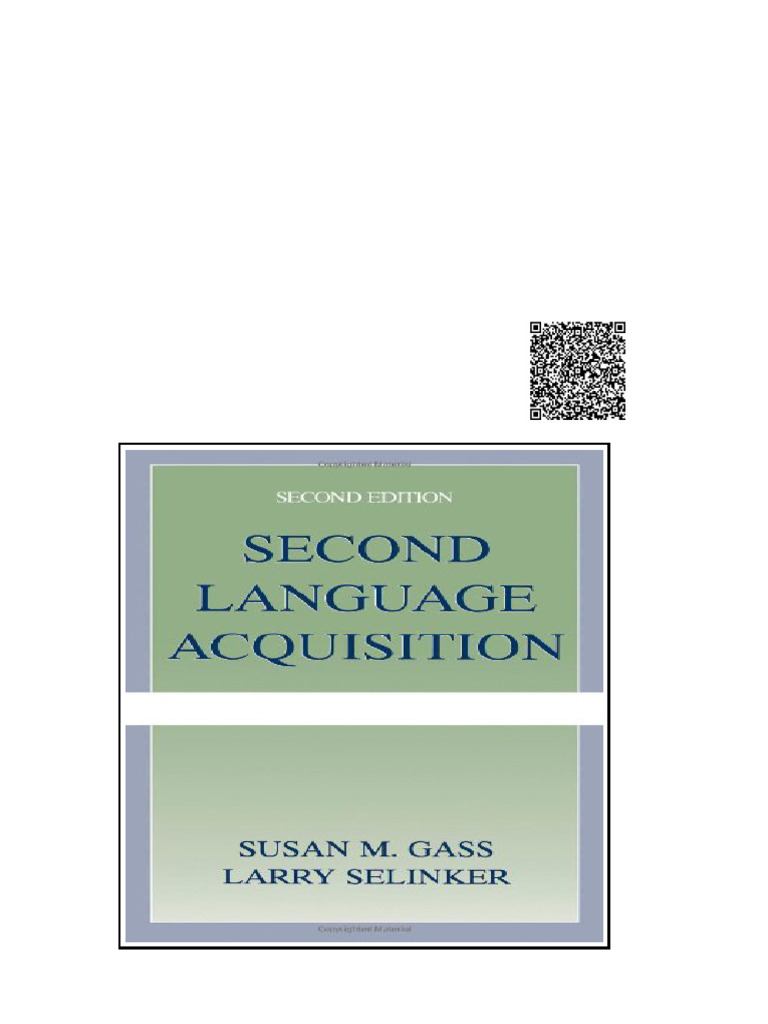 Second Language Acquisition An Introductory Course Second Edition Susan ...