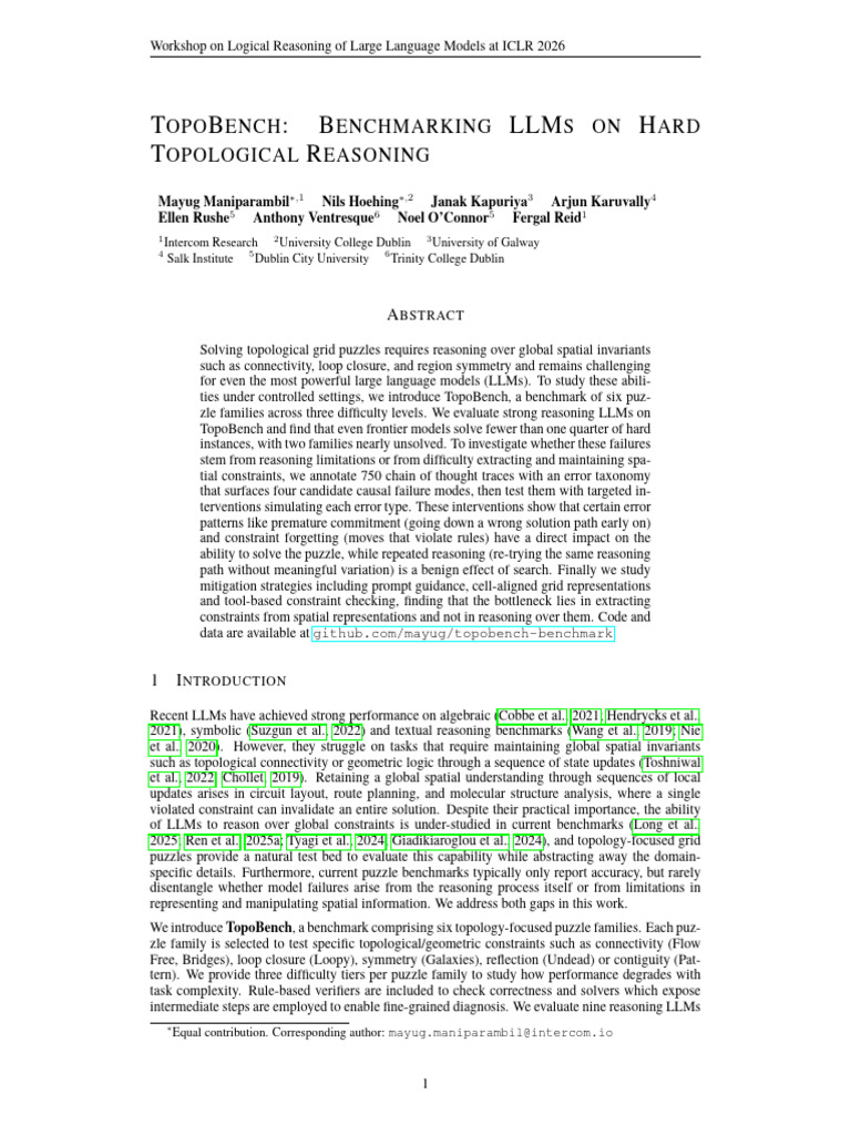 TOPOBench | PDF | Accuracy And Precision | Reason