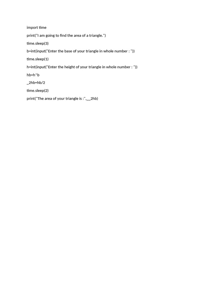 Triangle Area Code PT2 Practice Paper Theory Check | PDF