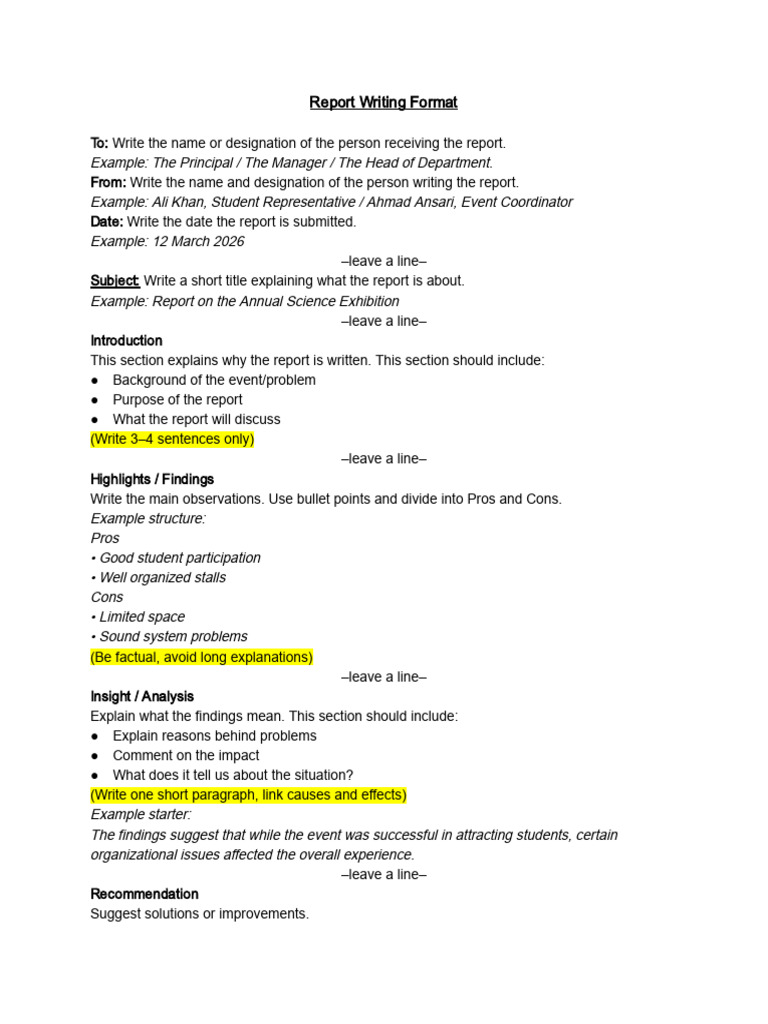 Report Writing VII | PDF