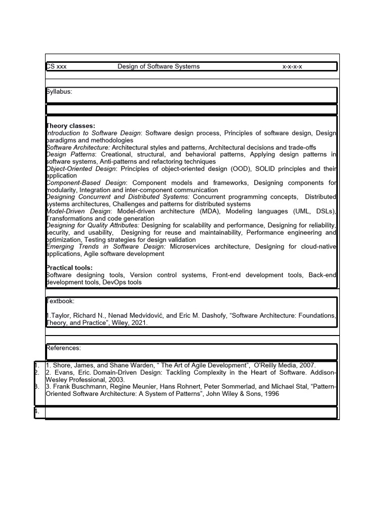 Design of Software System | PDF