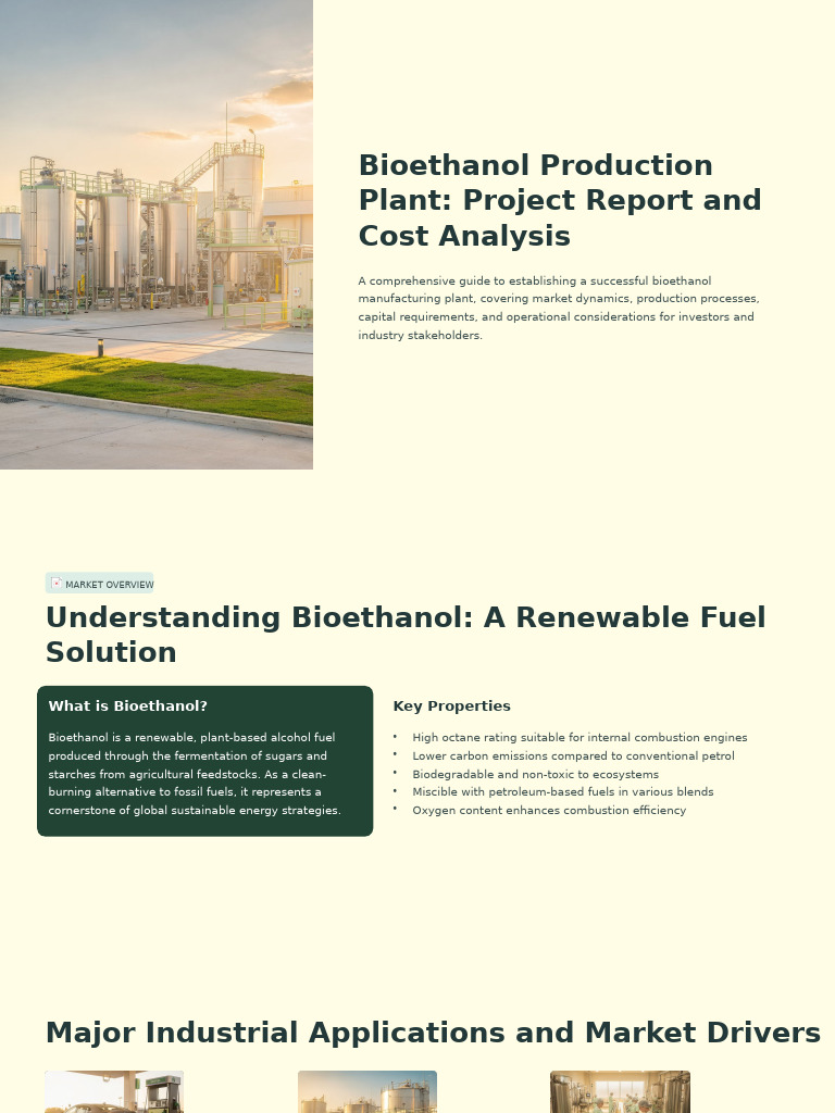 Bioethanol Production Plant Project Report and Cost Analysis | PDF ...