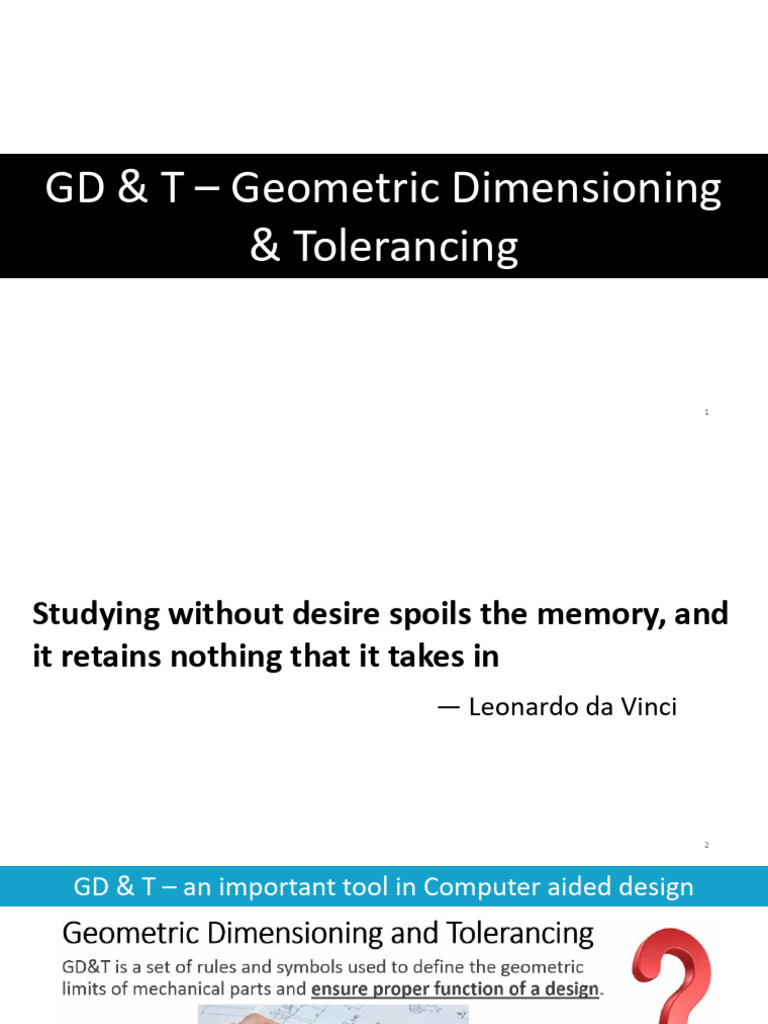 GD & T Geometric Dimensioning & Tolerancing | PDF