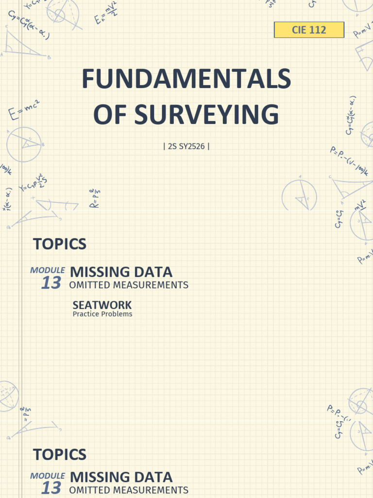 MODULE 13 - Missing Data - Omitted Measurements | PDF | Angle | Geometry