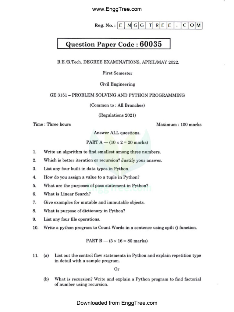 GE3151 PSPP Apr May 2022 | PDF