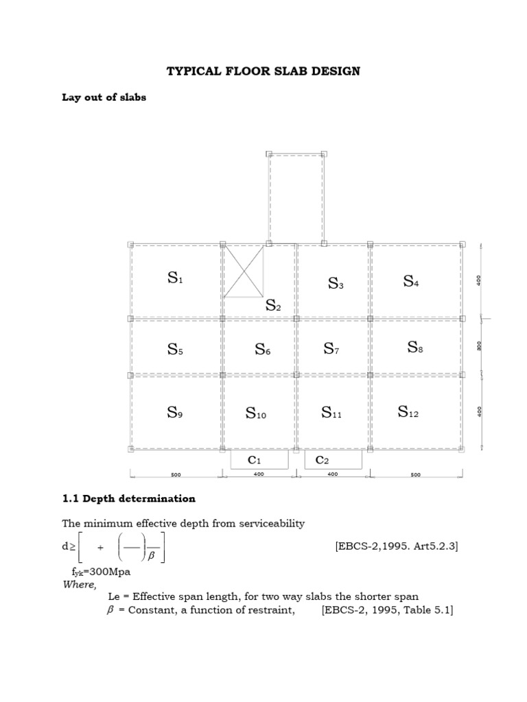 Typical Floor Slab Design | PDF