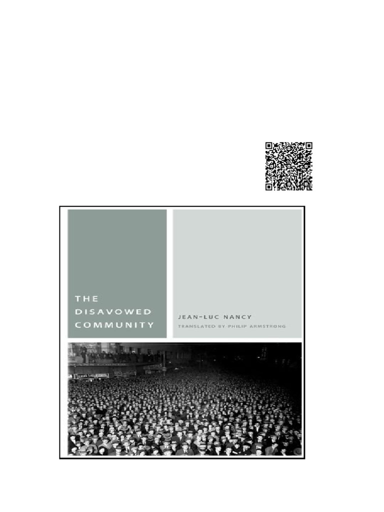The Disavowed Community 1st Edition Jean-Luc Nancy | PDF | Project ...