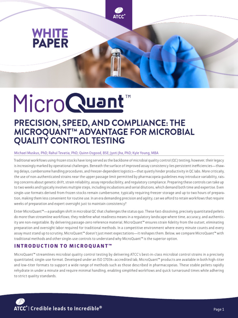 Precision Speed and Compliance Microquant | PDF | Usability | Atcc ...