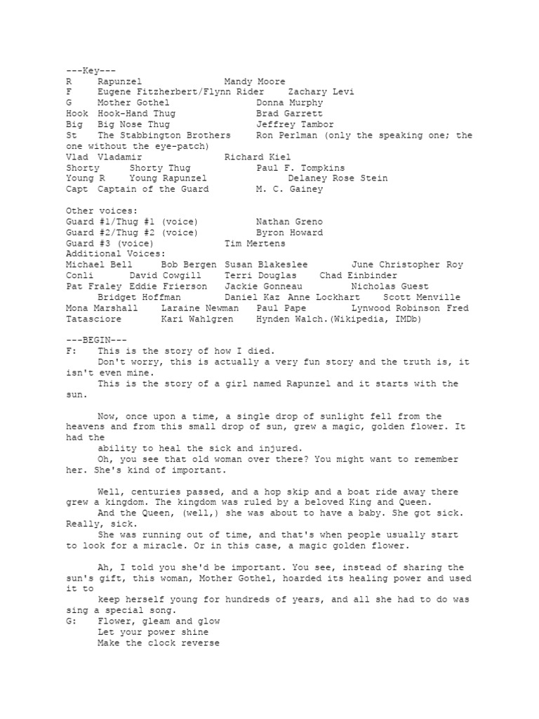 Tangled Movie Script | PDF