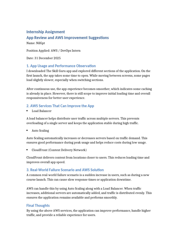 NilGpt AWS Intern Assignment | PDF