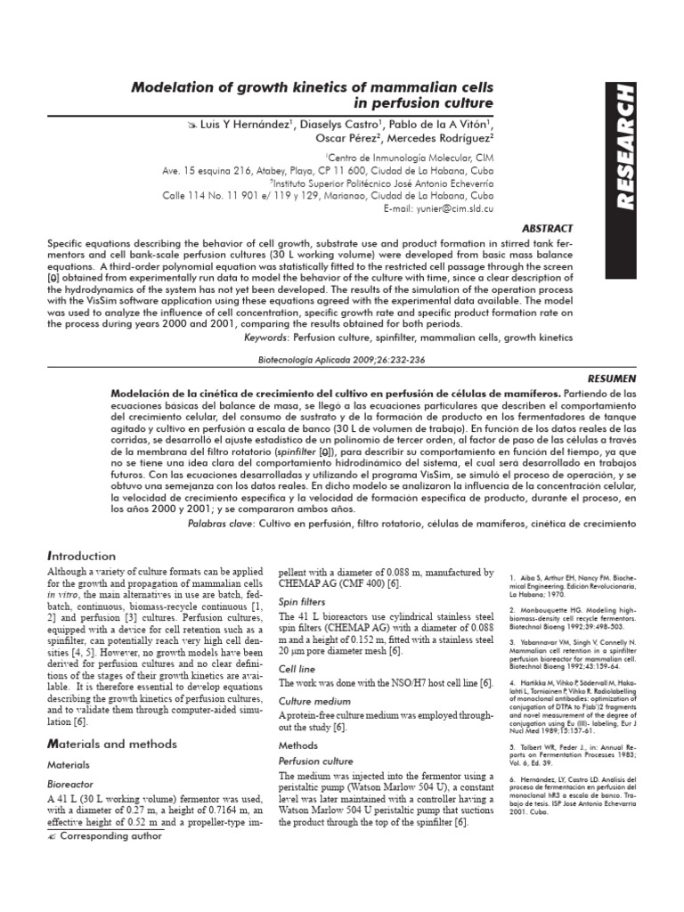 Modelation of Growth Kinetics of Mammali | PDF | Equations | Chemical ...