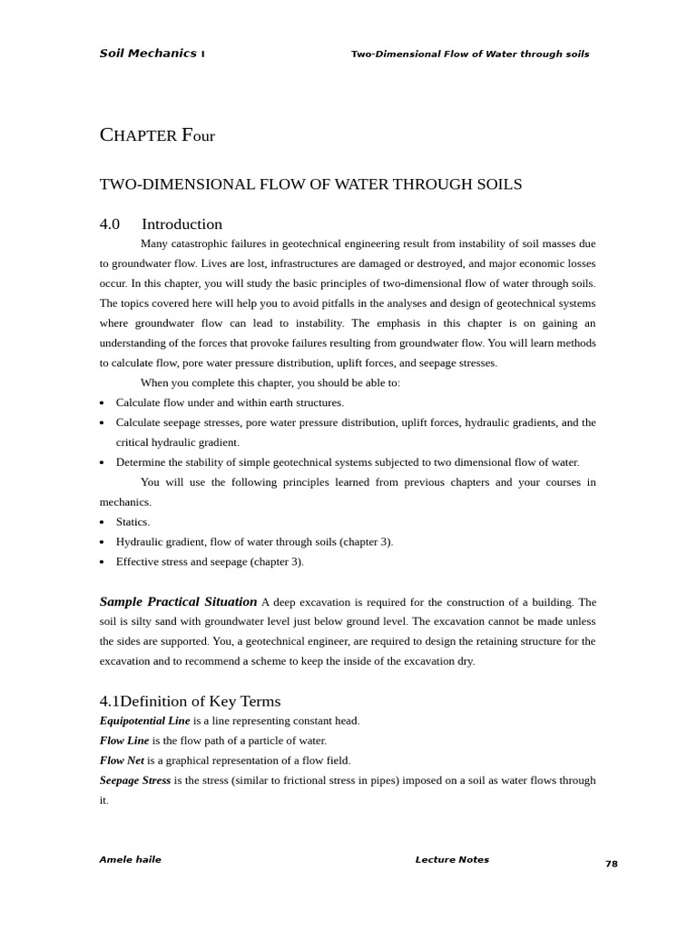 Chapter4-Two-Dimensional Flow of Water Through Soils | PDF | Fluid ...