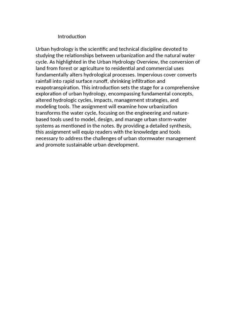 Introduction - Docx Hydrology | PDF | Surface Runoff | Stormwater
