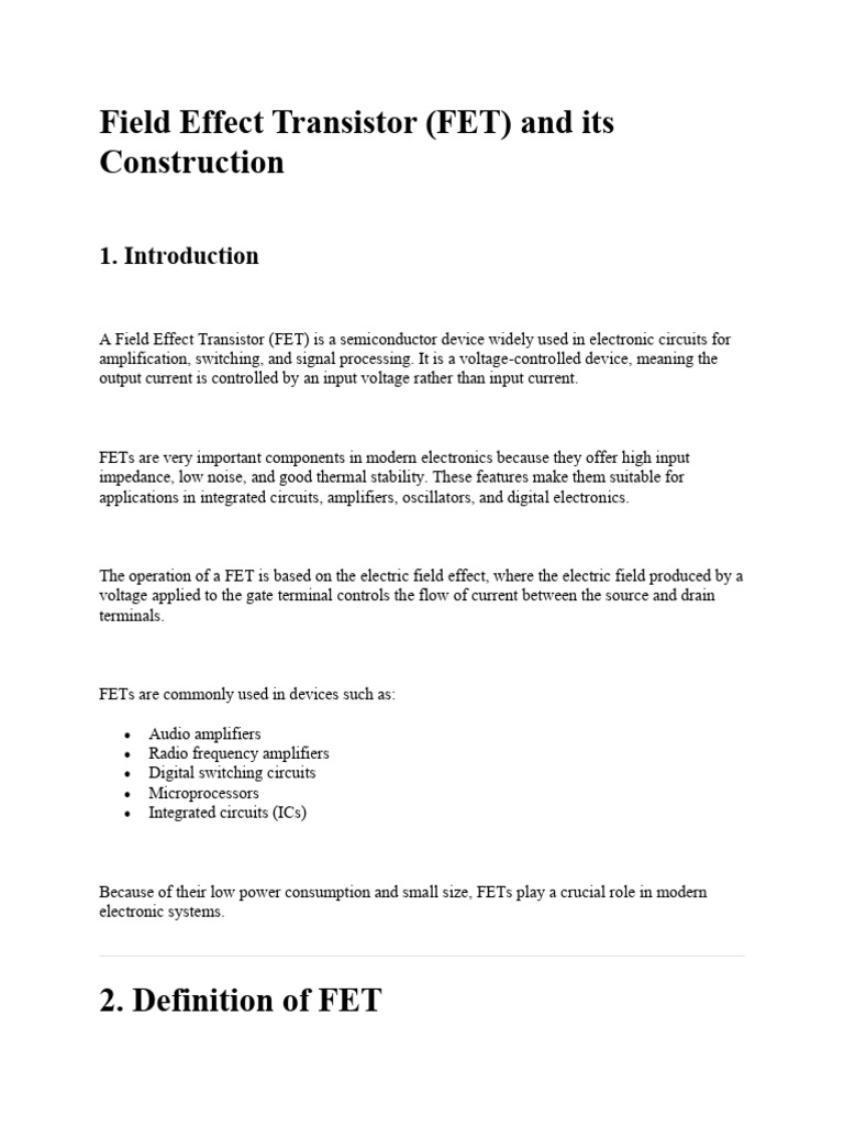FET in Brief | PDF