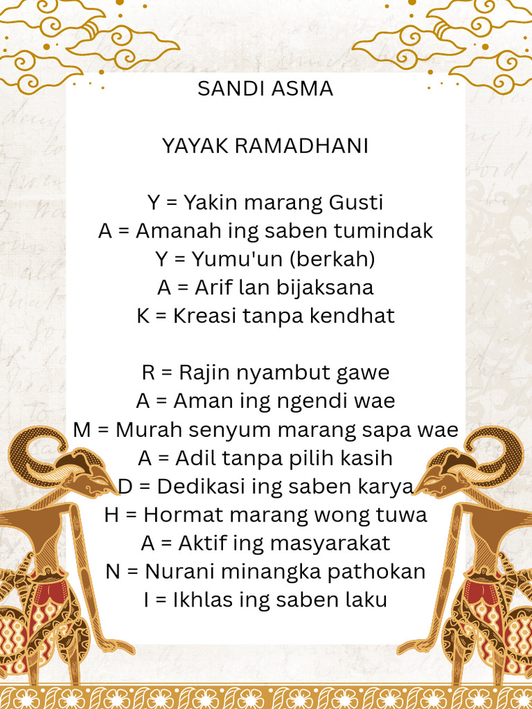 Gold and Brown Traditional Wayang Blank Page Border A4 Document ...