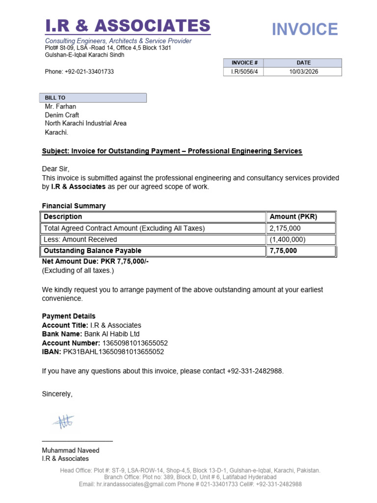 Final Invoice | PDF
