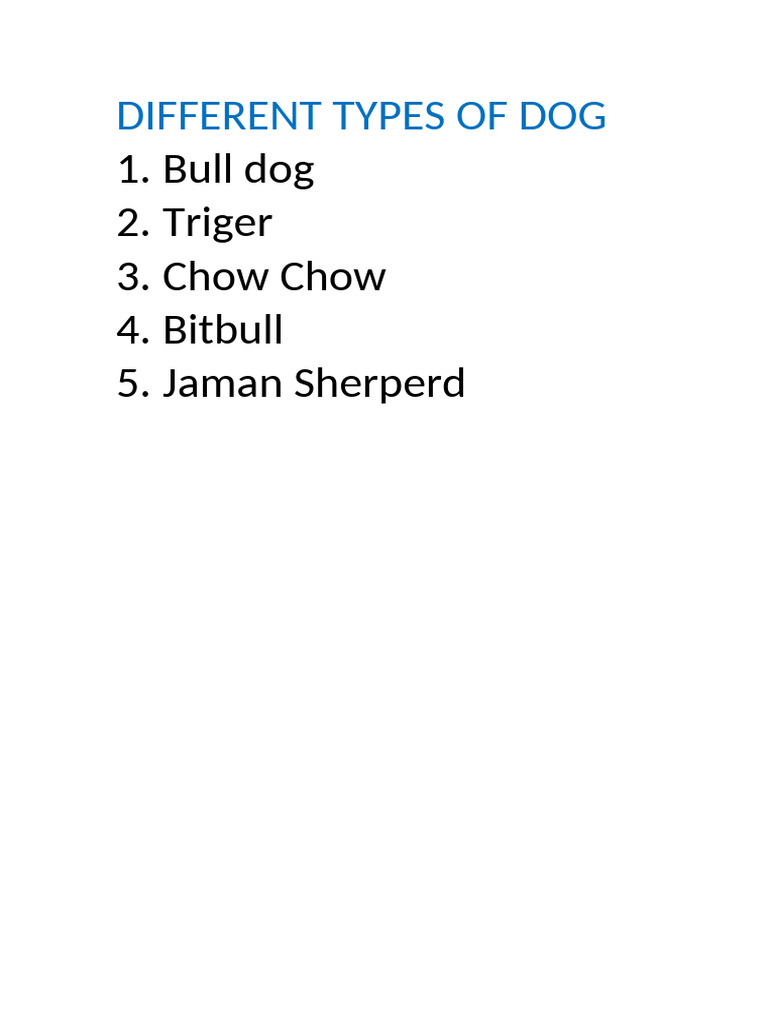 Different Types of Dog | PDF