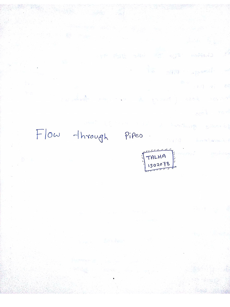 03 Flow Through Pipe | PDF