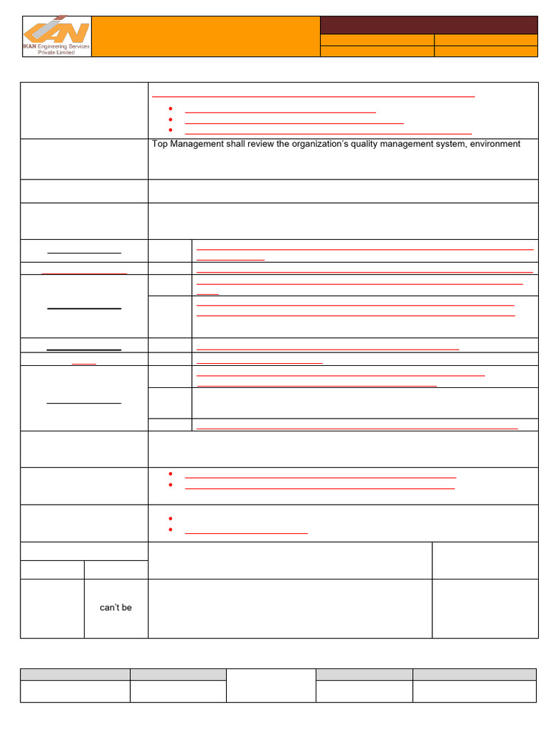 SOP For Management Review Meeting | PDF | Quality Management | Business