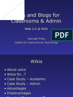 Blogs and Wikis For The Classroom and Administration - Web 2.0 in NUS