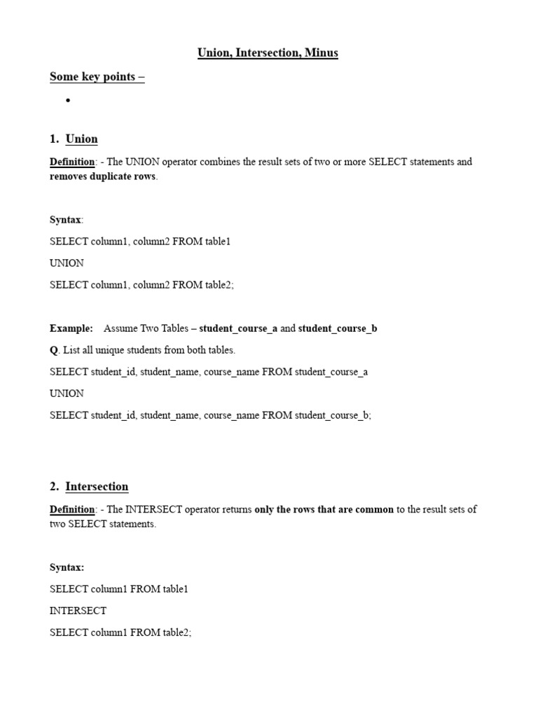 Union Intersection Minus | PDF | Table (Database) | Chess Openings