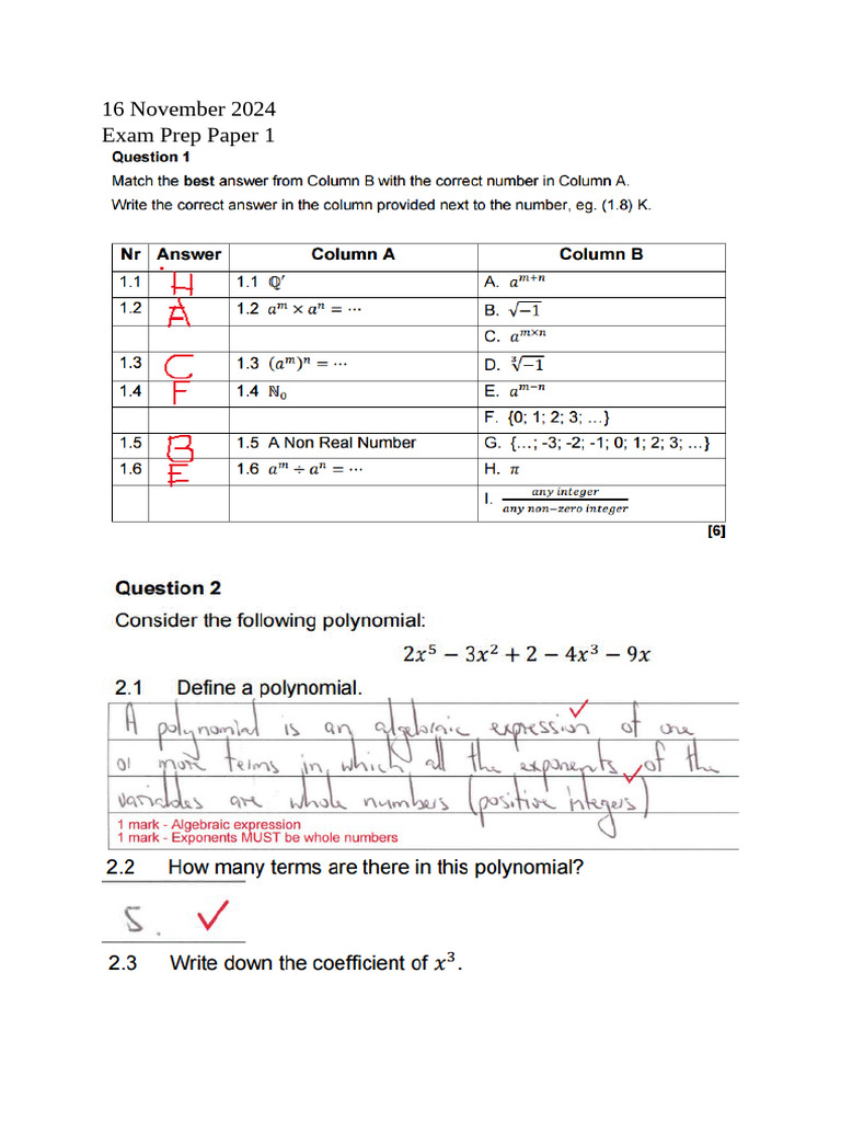 16.11.2024 Exam Prep Paper 1 | PDF