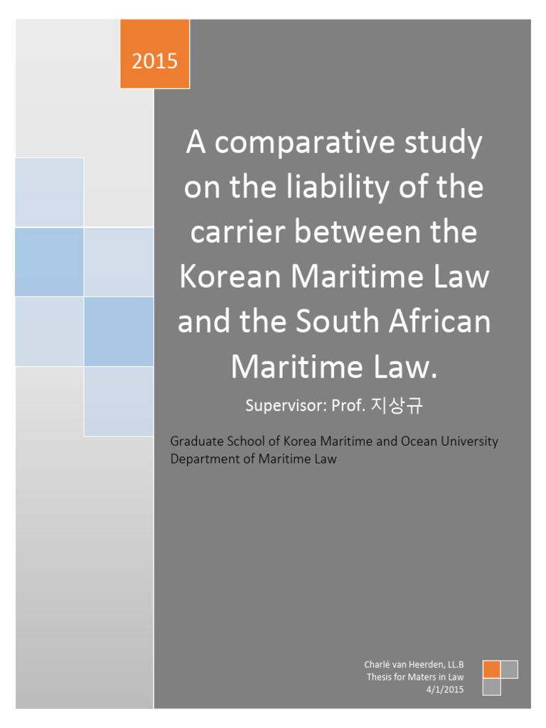 A Comparative Study On The Liability of | PDF | Bill Of Lading