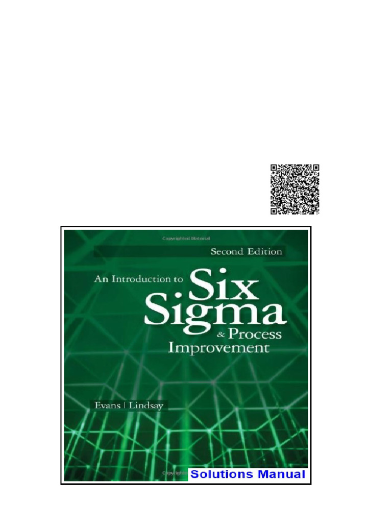 Introduction To Six Sigma and Process Improvement 2nd Edition Evans ...