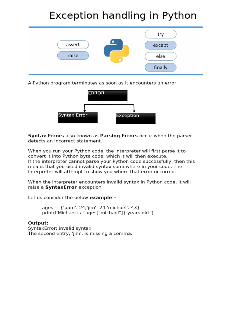 Exception Handling in Python | PDF | Inheritance (Object Oriented ...