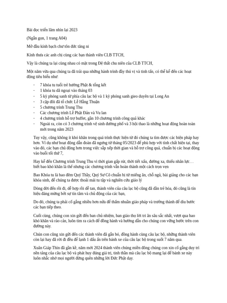 CLB TTCH_Bai Doc Chu Nien | PDF