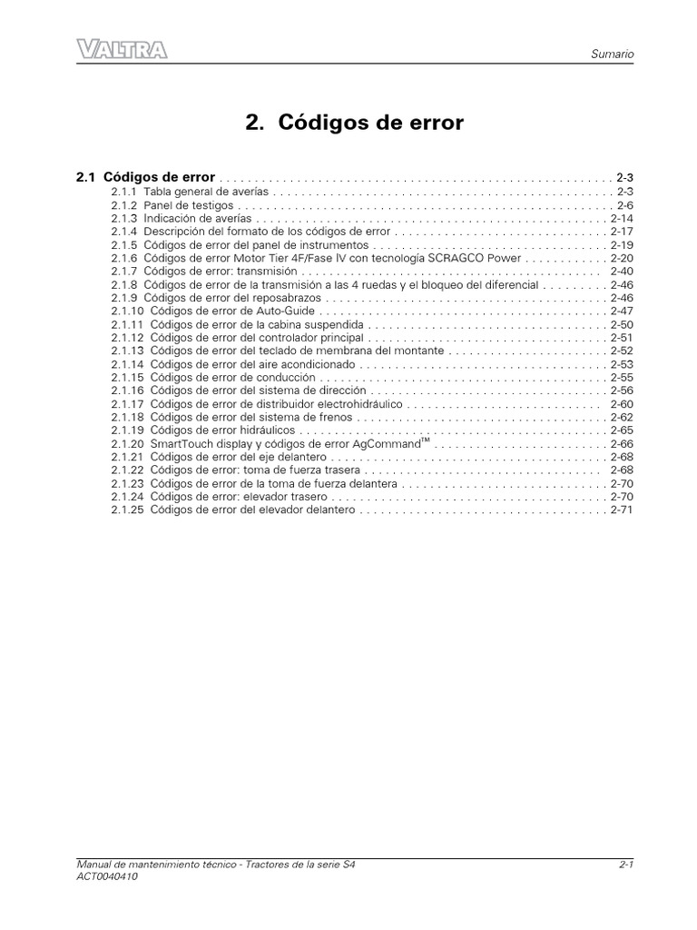 Cap 02 - Códigos de Error | PDF | Fusible (Eléctrico) | Motor diesel