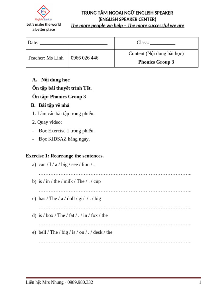 Phonics Group 3 | PDF