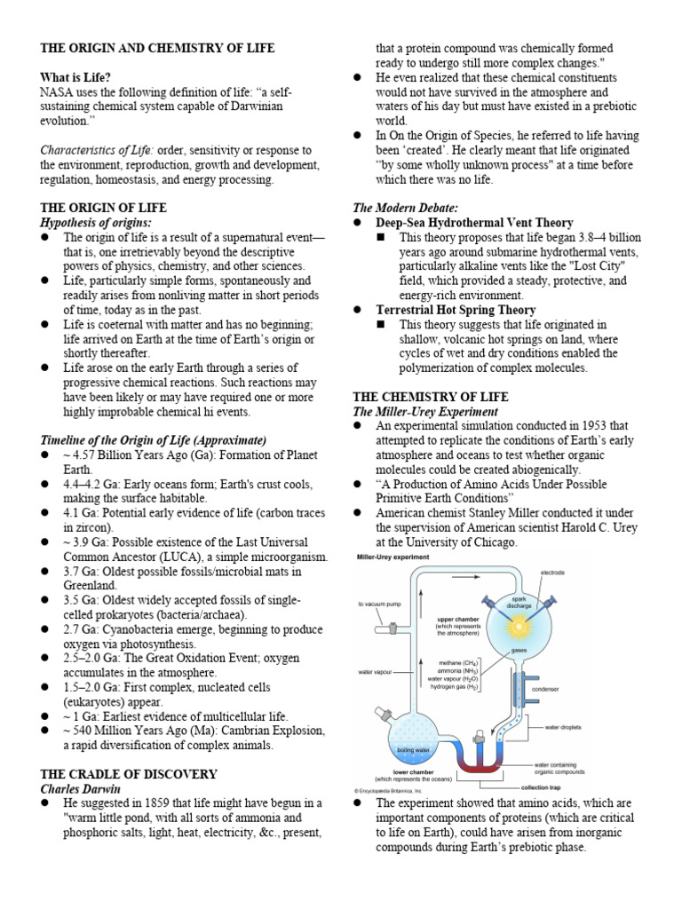 Chapter 2 The Origin and Chemistry of Life | PDF | Life | Cell (Biology)