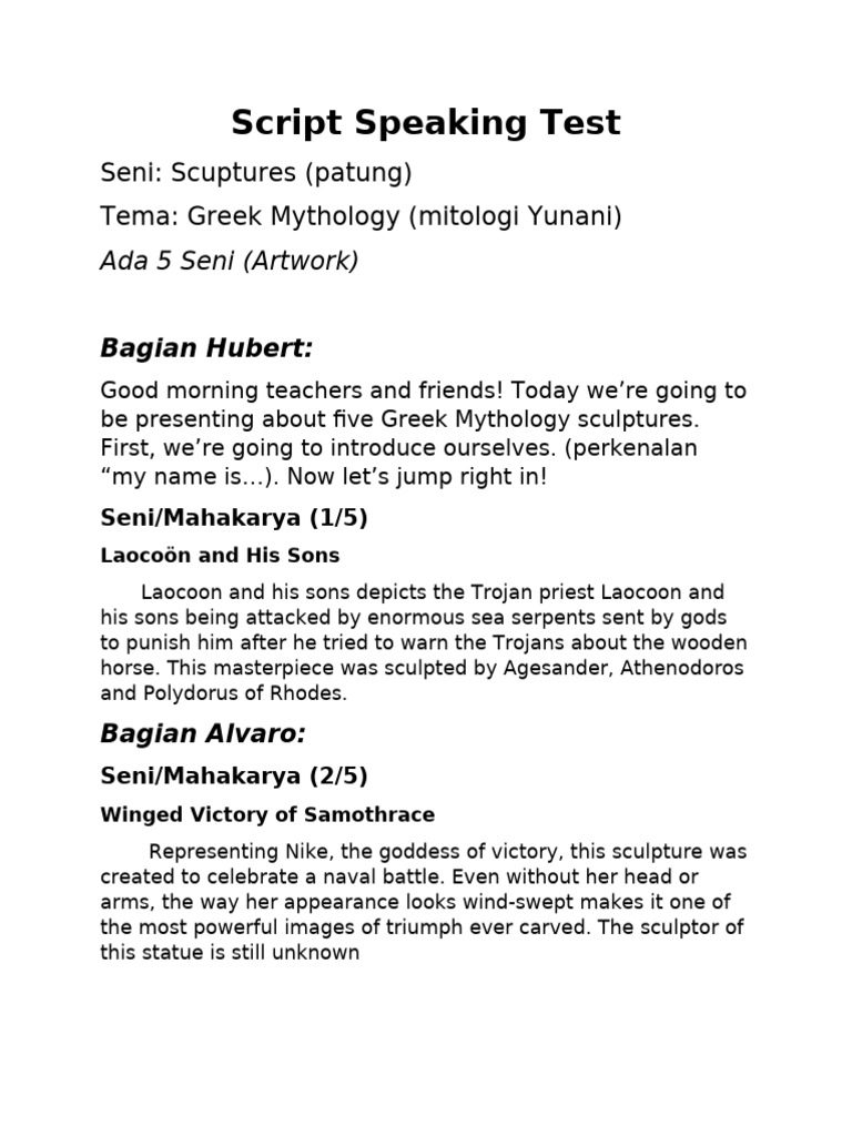 Script Speaking Test | PDF
