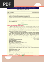 SSLC Examination 2024 English Question Paper | PDF