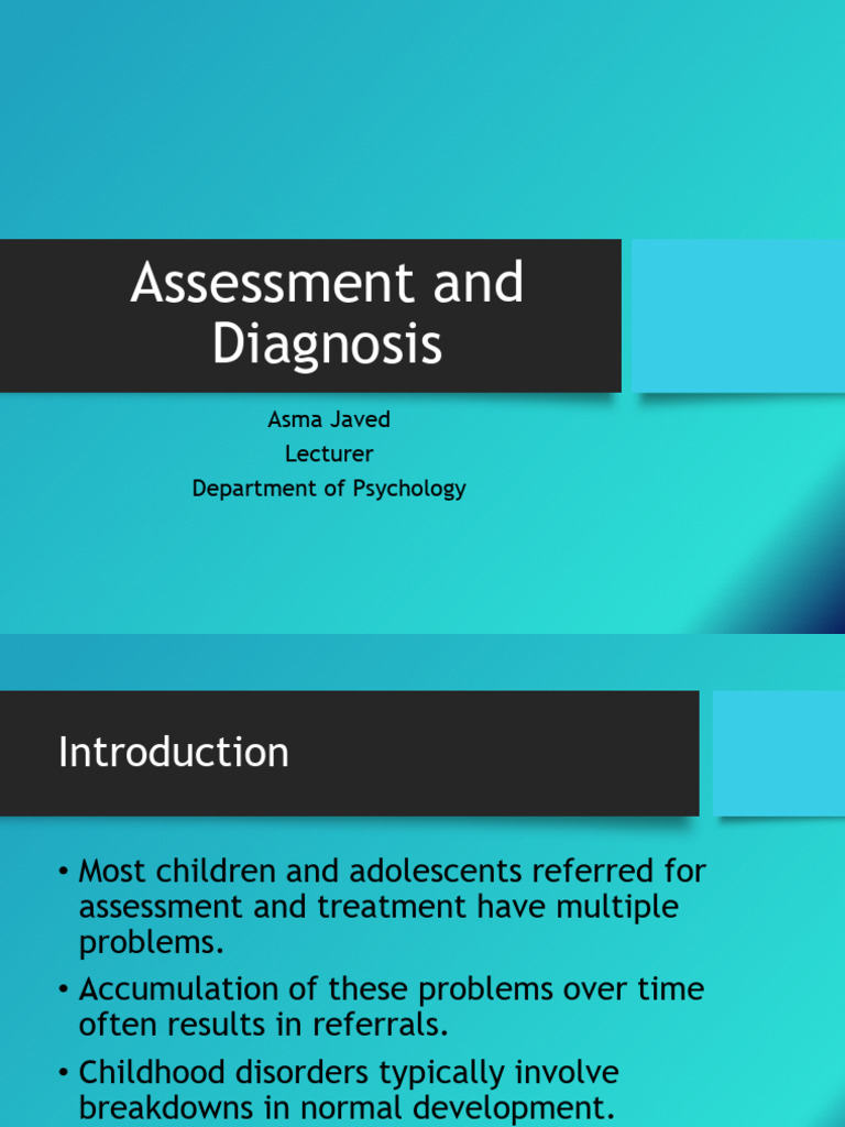 Week 4 Assessment and Diagnosis | PDF | Mental Disorder | Mental Health